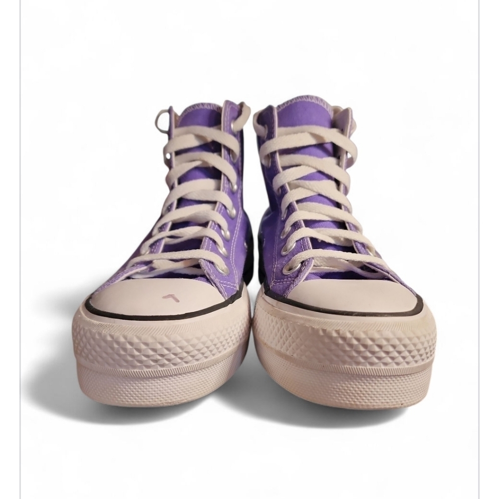 Converse Chuck Taylor All Star Lift Platform Shoes Womens Size 6 Purple Canvas - Picture 2 of 9